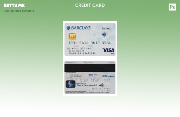 Модерен стил Обединетото Кралство Barclays PLC шаблон за виза картичка