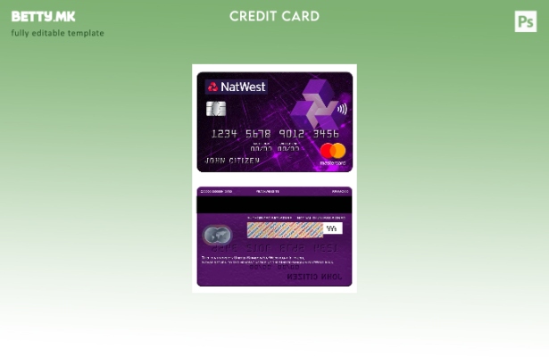 Модерен стил Обединетото Кралство NatWest банка шаблон мастер картички