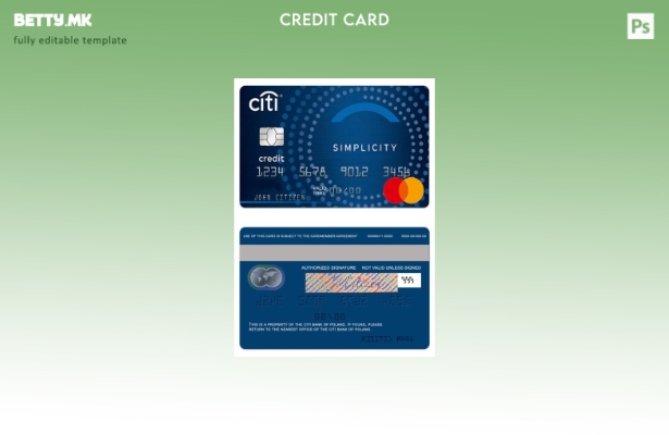 Модерен стил Полска CitiBank шаблон за мастер карта за едноставност