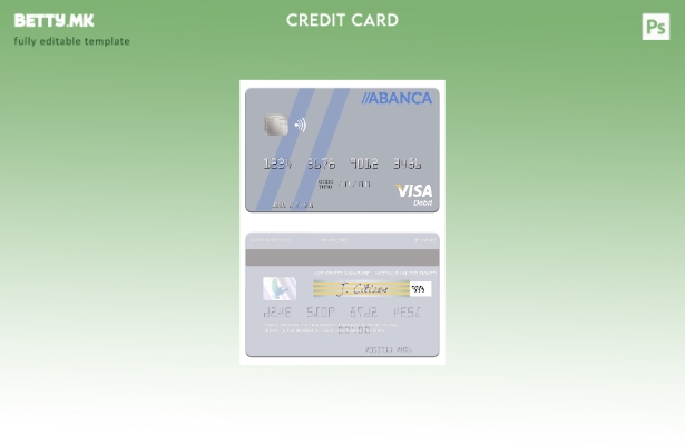 Модерен стил Португалија Abanca виза дебитна картичка шаблон