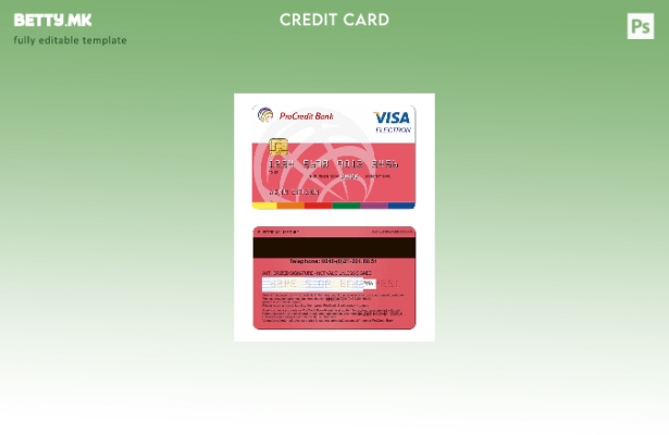 Модерен стил Романија ПроКредит банка Visa Electron шаблон