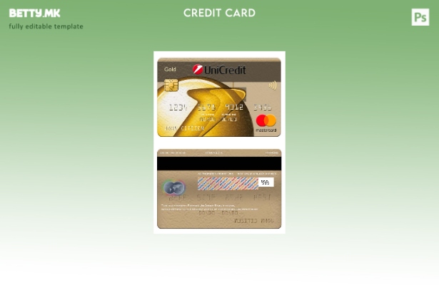 Модерен стил Романија Уникредит банка мастер картички златен шаблон