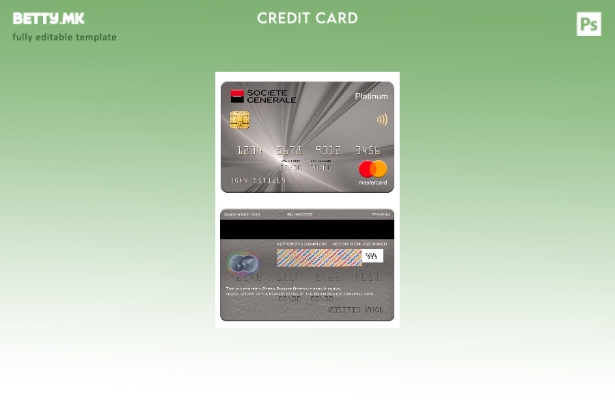 Модерен стил Србија Сосиете Женерал шаблон за платина мастер карта на банката