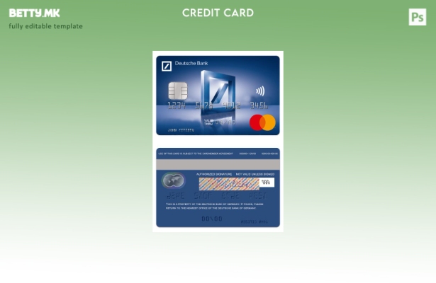 Модерен стил Стандарден шаблон за мастер картички на Германија Deutsche Bank