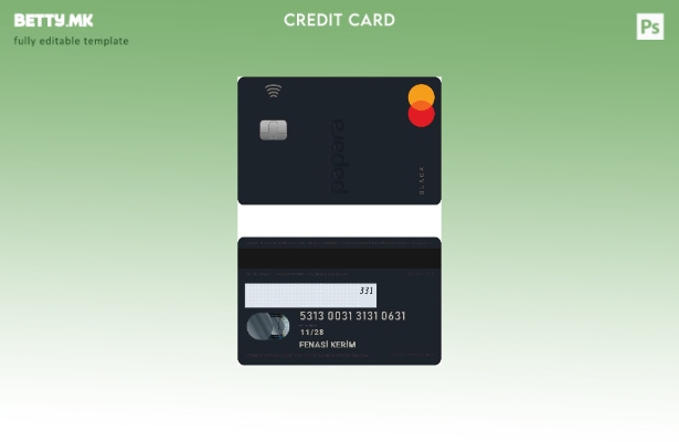 Модерен стил Турција Papara MasterCard шаблон