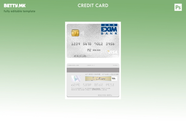Модерен стил Украина Ukreximbank виза дебитна картичка шаблон