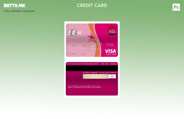 Модерен стил Унгарија MKB банка виза електронска картичка шаблон