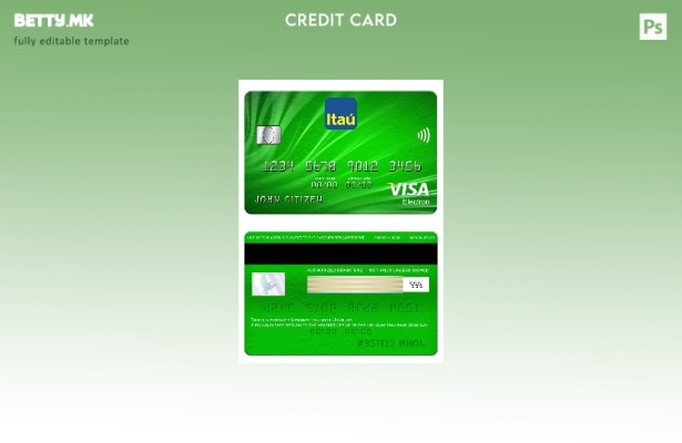 Модерен стил Уругвај Itau банка виза електронска картичка шаблон