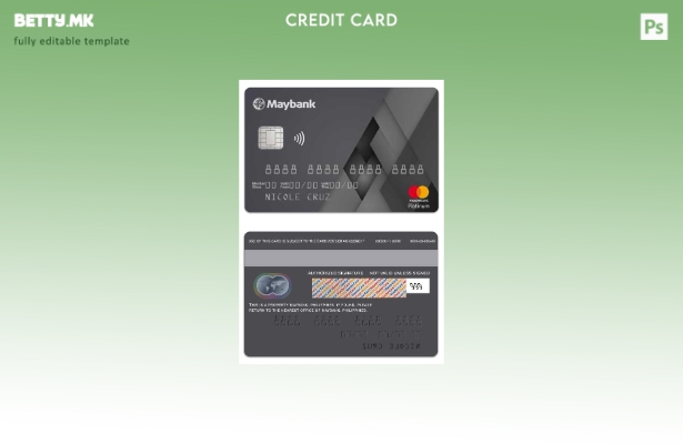 Модерен стил Филипини MayBank платина мастер картички шаблон