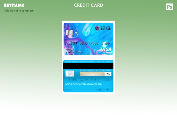 Модерен стил Франција Groupe BPCE банка виза класичен шаблон картичка