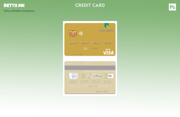 Модерен стил Холандија ABN AMRO банка шаблон виза дебитна картичка
