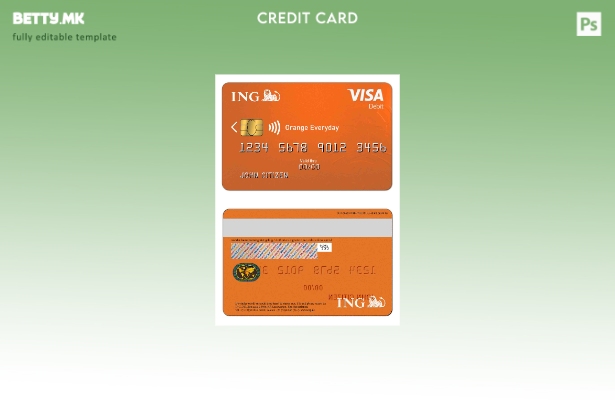 Модерен стил Холандија ING Orange VISA шаблон