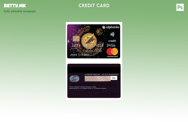 Модерен стил Хрватска ОТП банка Mastercard Стандарден шаблон за наплатна картичк