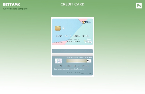 Модерен стил Шаблон за банкарска виза картичка Костарика Импроза
