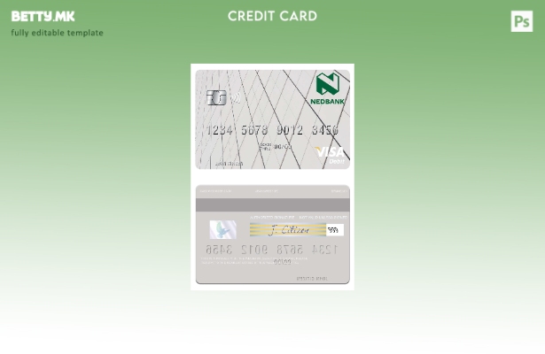 Модерен стил Шаблон за виза дебитна картичка Лесото Недбанк