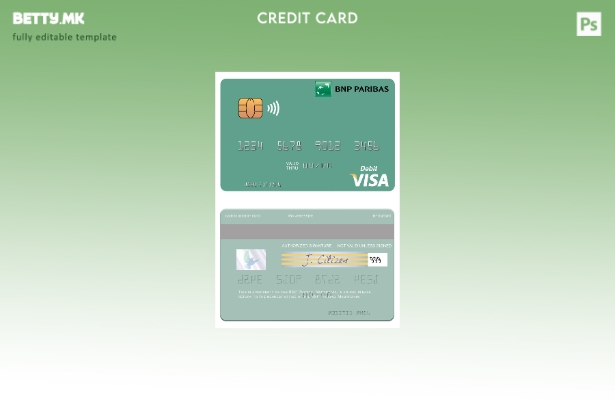 Модерен стил Шаблон за виза дебитна картичка Мавританија BNP Paribas