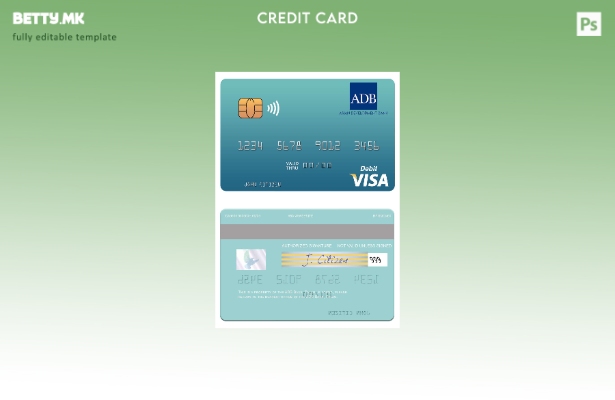 Модерен стил Шаблон за виза дебитна картичка Палау АДБ банка
