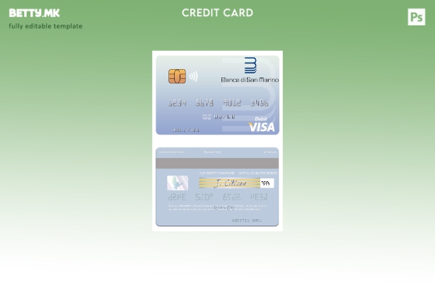 Модерен стил Шаблон за виза дебитна картичка Сан Марино Банка ди Сан Марино