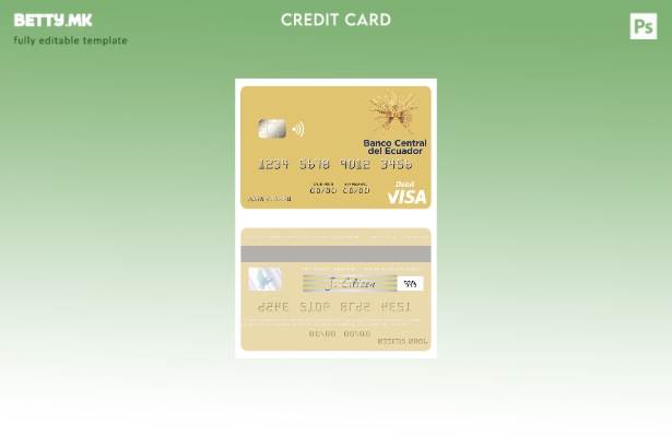 Модерен стил Шаблон за виза дебитна картичка Сао Томе и Принципе Банко Еквадор