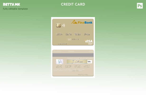 Модерен стил Шаблон за виза дебитна картичка Суринам Finabank N.V