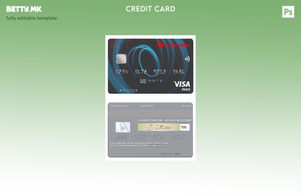 Модерен стил Шаблон за виза дебитна картичка на Јапонија Чиба банка