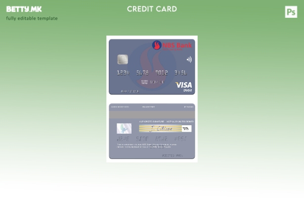 Модерен стил Шаблон за виза дебитна картичка на Малави NBS Bank