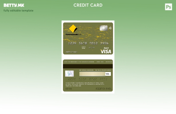 Модерен стил Шаблон за виза за банка на Австралија Комонвелт