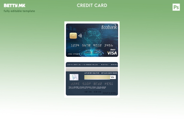 Модерен стил Шаблон за виза за банкарска банка Чад Екобанк