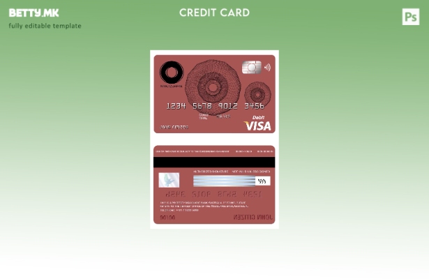 Модерен стил Шаблон за виза за банкарска картичка Австралија Macquarie