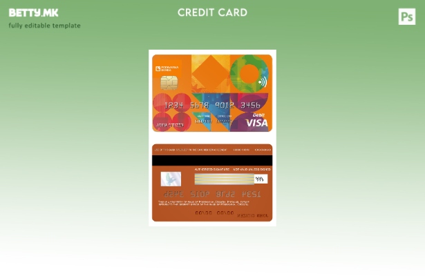 Модерен стил Шаблон за виза за банкарска картичка Хрватска Подравска