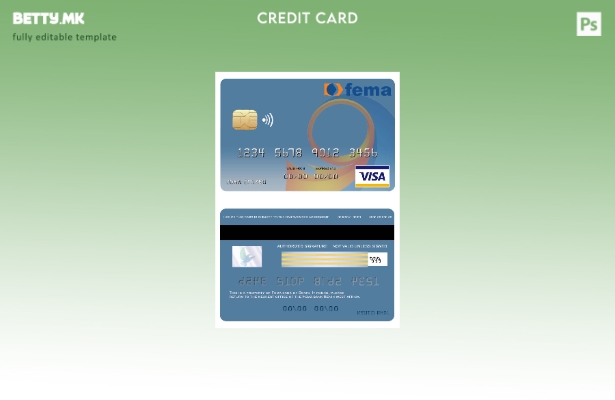 Модерен стил Шаблон за виза за банкарска картичка Benin Fema