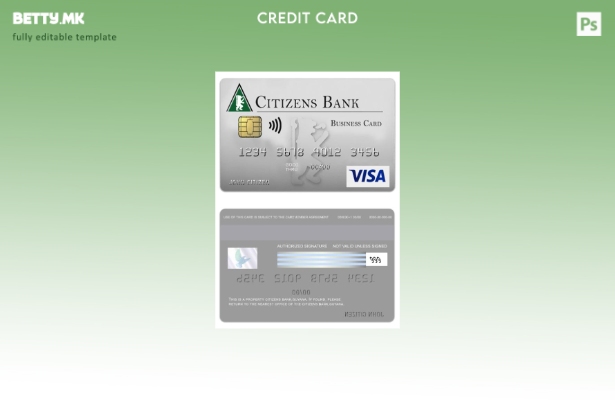 Модерен стил Шаблон за виза за визит картичка на Граѓанската банка на Гвајана