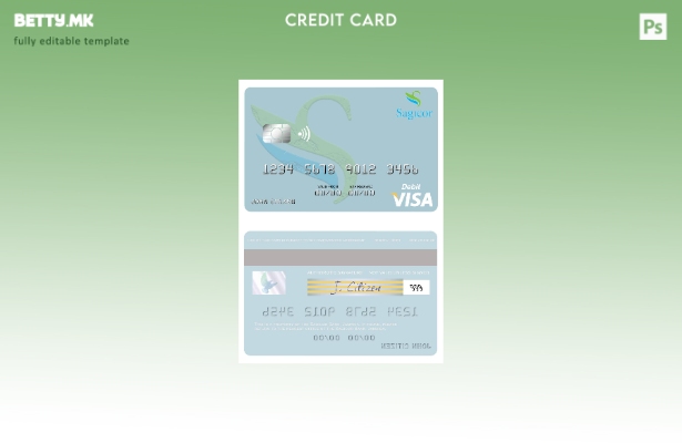 Модерен стил Шаблон за виза за дебитна картичка Јамајка Сагикор банка