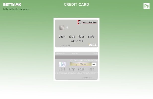 Модерен стил Шаблон за виза за дебитна картичка Сао Томе и Принципе Африланд Прв