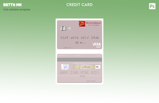 Модерен стил Шаблон за виза за дебитна картичка Свети Винсент и Гренадини Првата