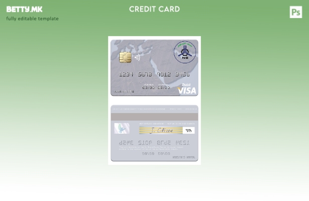 Модерен стил Шаблон за виза за дебитна картичка на Банката Судан Ел Нилеин