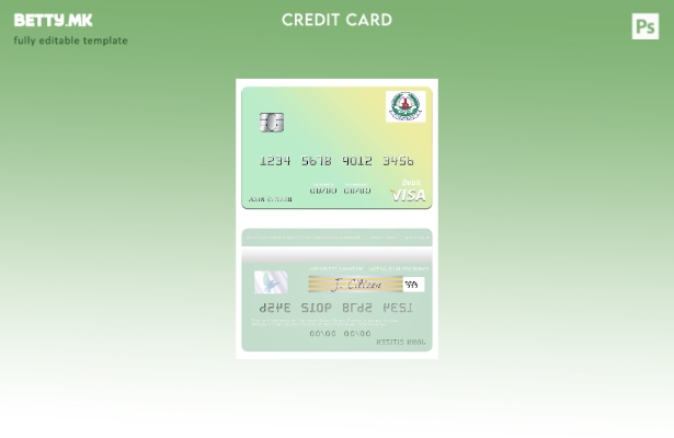 Модерен стил Шаблон за виза за дебитна картичка на Банката на Слоновата Коска на