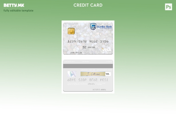 Модерен стил Шаблон за виза за дебитна картичка на Зимбабве Станбик банка