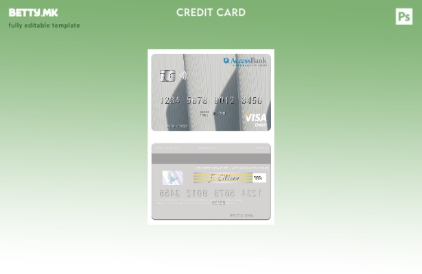 Модерен стил Шаблон за виза за дебитна картичка на Либерија пристап банка
