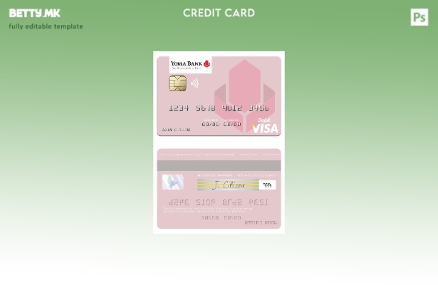 Модерен стил Шаблон за виза за дебитна картичка на Мјанмар Јома банка