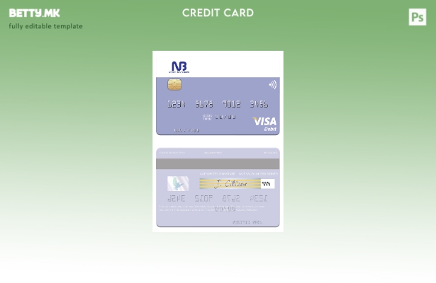 Модерен стил Шаблон за виза за дебитна картичка на Народната банка на Малави на
