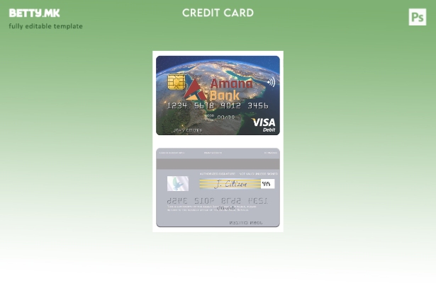 Модерен стил Шаблон за виза за дебитна картичка на Сомалија Амана банка