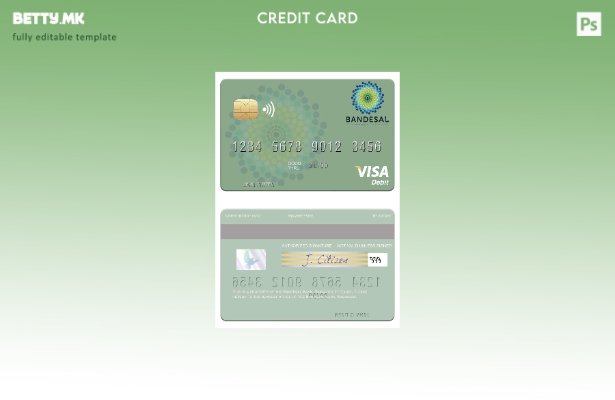 Модерен стил Шаблон за виза за дебитна картичка на банката Салвадор Бандесал
