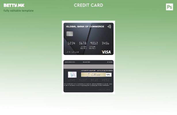 Модерен стил Шаблон за виза за картичка на Глобалната трговска банка на Антигва