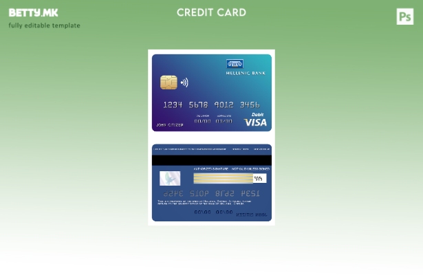 Модерен стил Шаблон за виза за картичка на Кипар Грчката банка