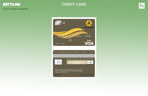 Модерен стил Шаблон за виза картичка Белизе Комерцбанк