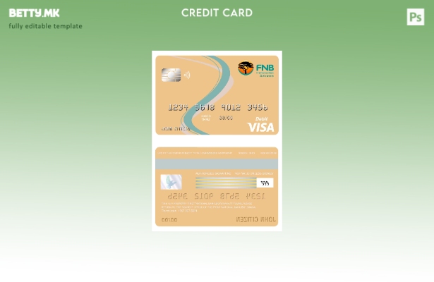 Модерен стил Шаблон за виза картичка Боцвана Првата национална банка