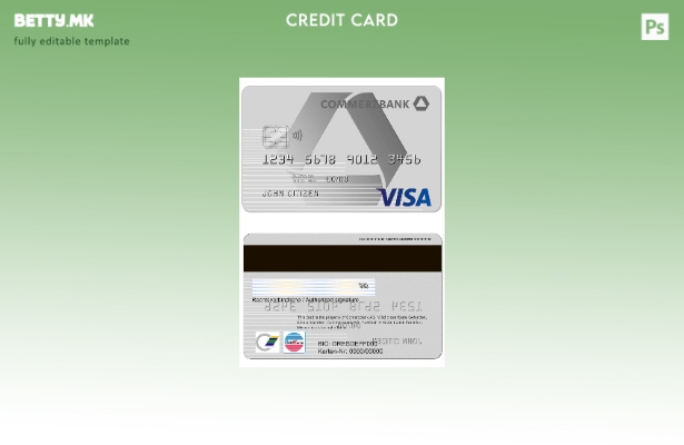 Модерен стил Шаблон за виза картичка Германија Комерцбанк