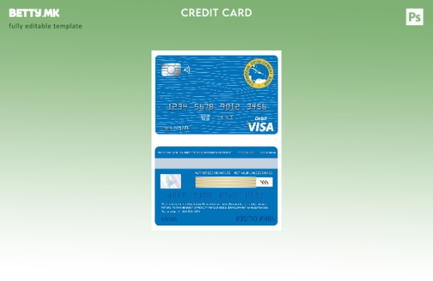 Модерен стил Шаблон за виза картичка за банка за развој на Барбадос Карибите