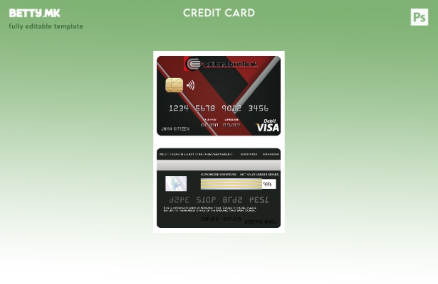 Модерен стил Шаблон за виза картичка за прва банка во Конго Африка